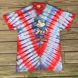 Vintage Y2K 90s Walt Disney Micky Mouse Tie Dye Summer Shirt